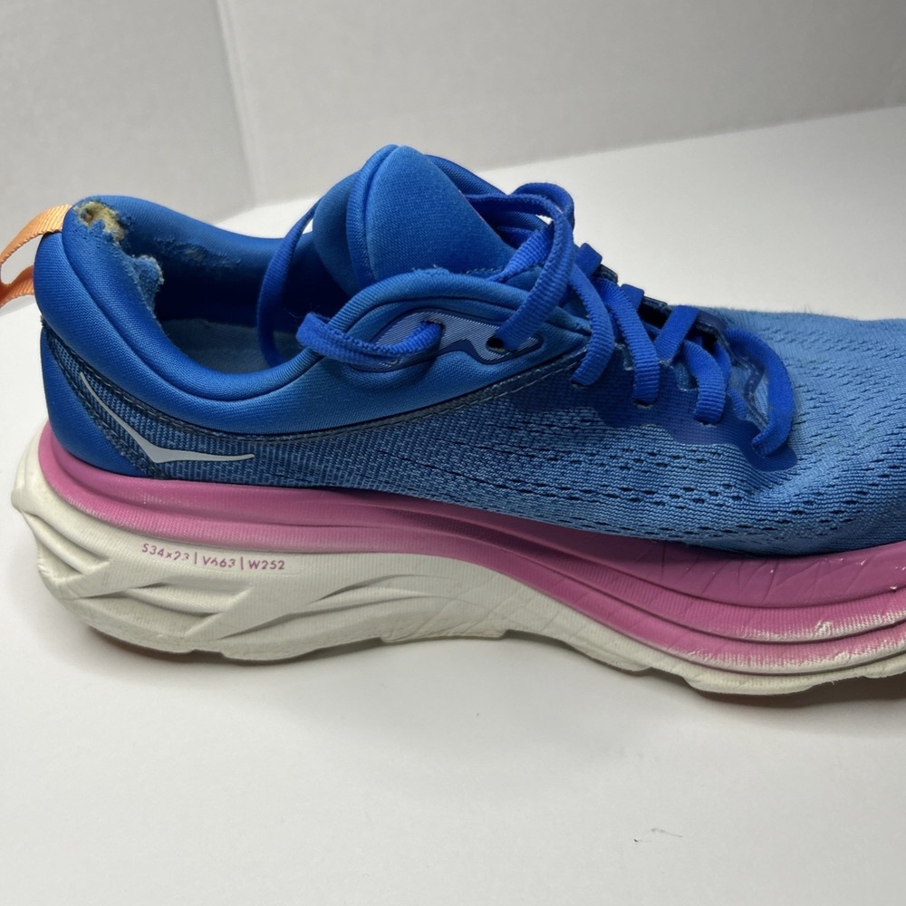 Size 9 B WOMENS Hoka Bondi 8 Coastal Sky Blue Pink - Picture 12 of 16
